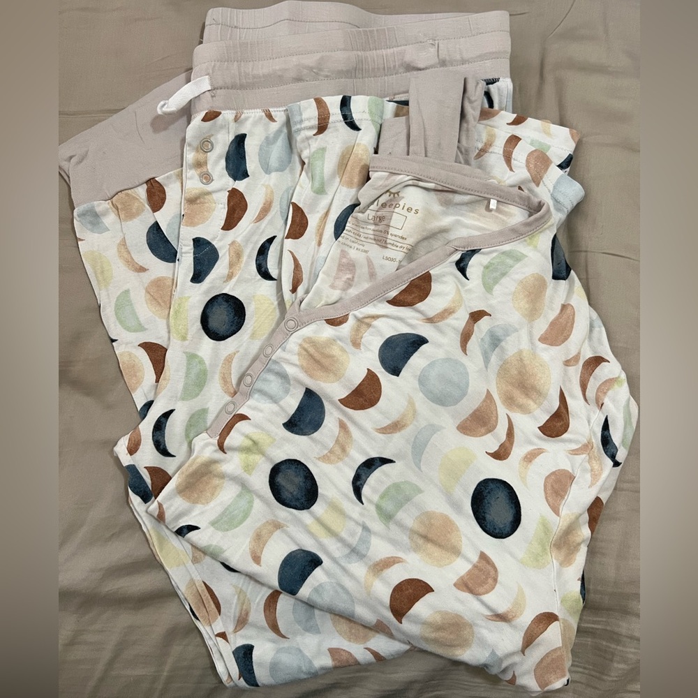 Little Sleepies Luna Neutral Bamboo Pajama Set size Large XL - Picture 1 of 7